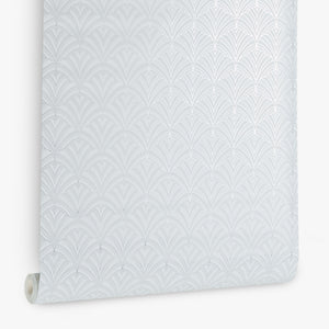 Papel de Colgadura Art Deco | Light Grey Fan Wallpaper