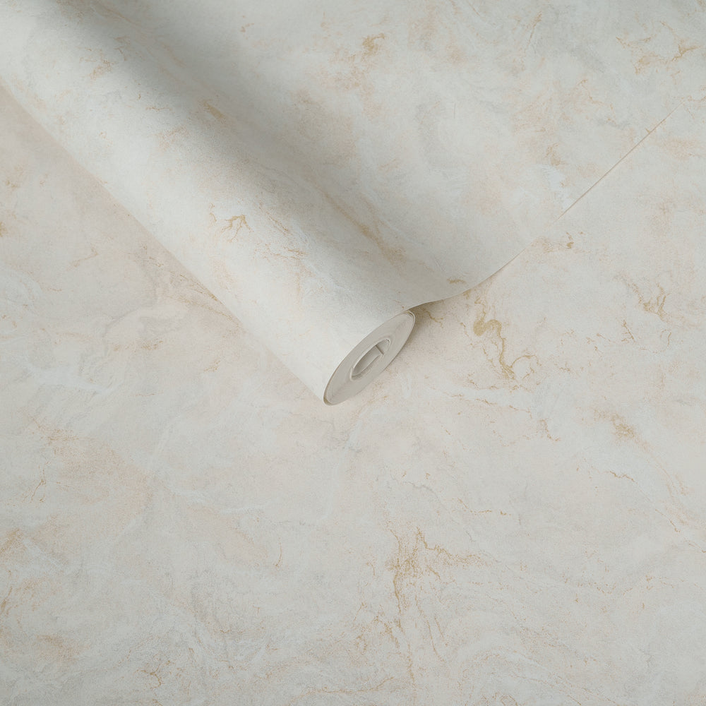 Papel de Colgadura Abstracto | Ivory Marble Veins Wallpaper