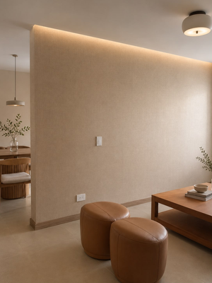 Papel de Colgadura Textil | Champagne Gold Linen Wallpaper